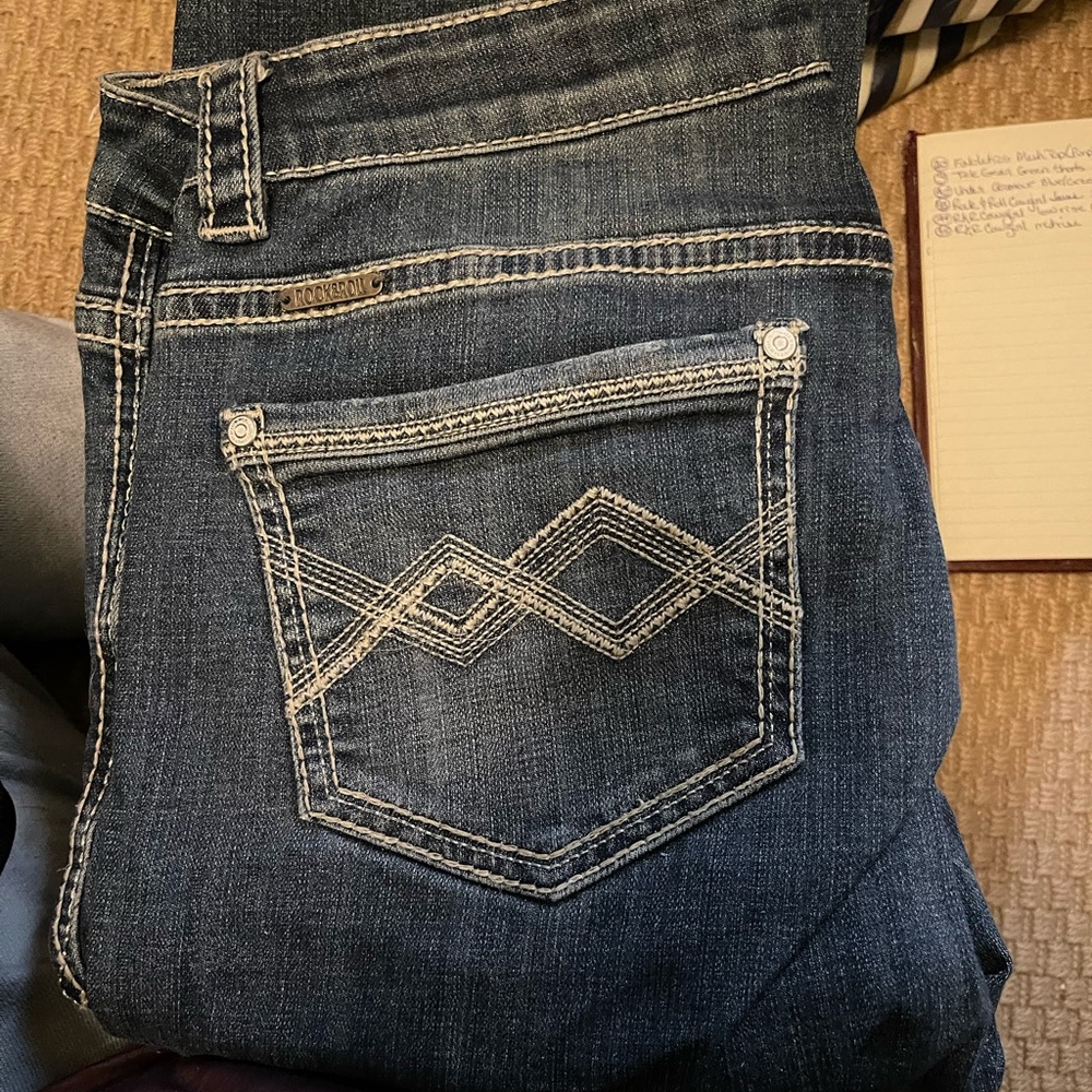 Rock & Roll Cowgirl Dark Blue Boot Cut Jeans